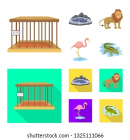 Vector design of nature  and fun  sign. Set of nature  and entertainment stock symbol for web.