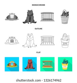 Vector design of nature  and fun  sign. Collection of nature  and entertainment stock symbol for web.
