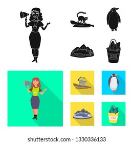 Vector design of nature  and fun  sign. Collection of nature  and entertainment stock symbol for web.