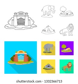 Vector design of nature  and fun  sign. Collection of nature  and entertainment stock vector illustration.