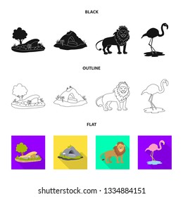 Vector design of nature  and fun  sign. Set of nature  and entertainment vector icon for stock.