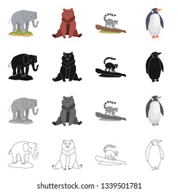 Vector design of nature  and fun  sign. Collection of nature  and entertainment stock vector illustration.