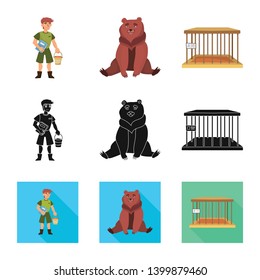 Vector design of nature  and fun  sign. Set of nature  and entertainment stock vector illustration.