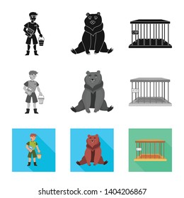Vector design of nature  and fun  sign. Set of nature  and entertainment vector icon for stock.