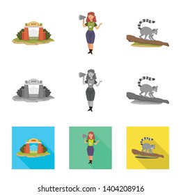 Vector design of nature  and fun  sign. Set of nature  and entertainment stock vector illustration.