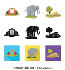 Vector design of nature  and fun  sign. Set of nature  and entertainment vector icon for stock.