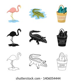 Vector design of nature  and fun  sign. Collection of nature  and entertainment vector icon for stock.