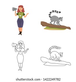 Vector design of nature  and fun  sign. Collection of nature  and entertainment vector icon for stock.