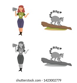 Vector design of nature  and fun  sign. Set of nature  and entertainment vector icon for stock.