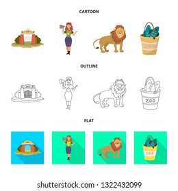 Vector design of nature  and fun  symbol. Set of nature  and entertainment stock vector illustration.