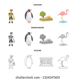 Vector design of nature  and fun  symbol. Set of nature  and entertainment vector icon for stock.