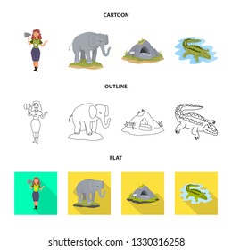 Vector design of nature  and fun  symbol. Collection of nature  and entertainment stock vector illustration.
