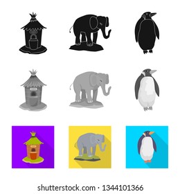 Vector design of nature  and fun  symbol. Set of nature  and entertainment vector icon for stock.