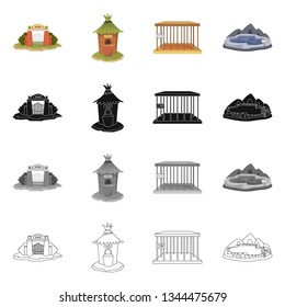 Vector design of nature  and fun  symbol. Set of nature  and entertainment stock symbol for web.