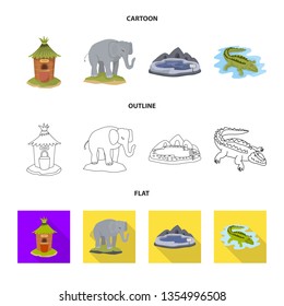 Vector design of nature  and fun  symbol. Collection of nature  and entertainment stock vector illustration.