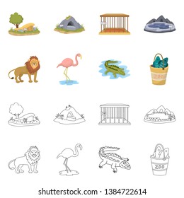 Vector design of nature  and fun  symbol. Set of nature  and entertainment stock symbol for web.