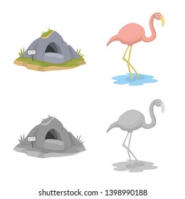 Vector design of nature  and fun  symbol. Collection of nature  and entertainment stock vector illustration.