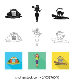Vector design of nature  and fun  symbol. Set of nature  and entertainment vector icon for stock.