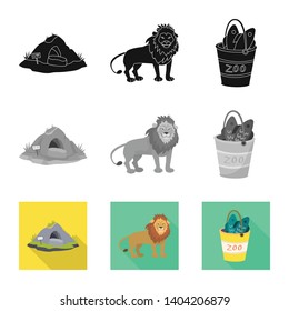 Vector design of nature  and fun  symbol. Collection of nature  and entertainment stock symbol for web.