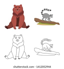 Vector design of nature  and fun  symbol. Set of nature  and entertainment stock vector illustration.