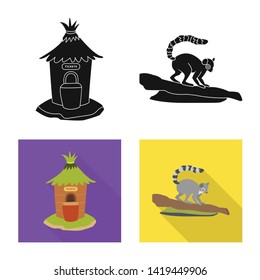 Vector design of nature  and fun  symbol. Collection of nature  and entertainment stock symbol for web.