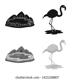 Vector design of nature  and fun  symbol. Set of nature  and entertainment stock symbol for web.
