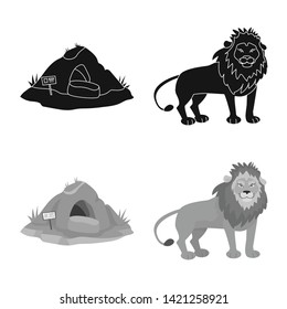 Vector design of nature  and fun  symbol. Set of nature  and entertainment vector icon for stock.