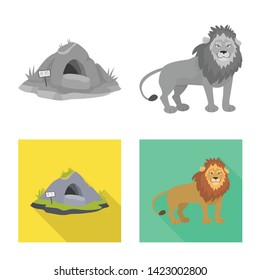 Vector design of nature  and fun  symbol. Collection of nature  and entertainment stock symbol for web.