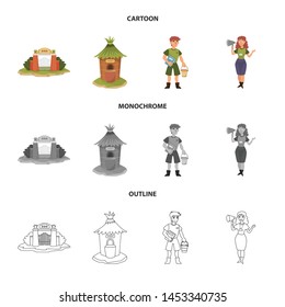 Vector design of nature and fun symbol. Collection of nature and entertainment stock symbol for web.