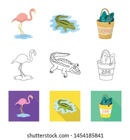 Vector design of nature and fun symbol. Set of nature and entertainment stock symbol for web.