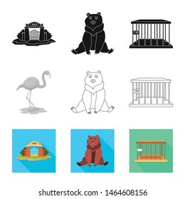 Vector design of nature and fun symbol. Collection of nature and entertainment stock vector illustration.
