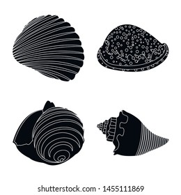 Vector design of nature and ocean logo. Collection of nature and mollusk vector icon for stock.