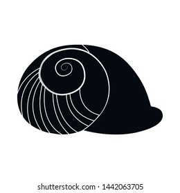 Vector design of nature and ocean sign. Set of nature and mollusk stock vector illustration.