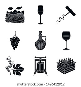 Vector design of nature and product logo. Collection of nature and winery stock symbol for web.