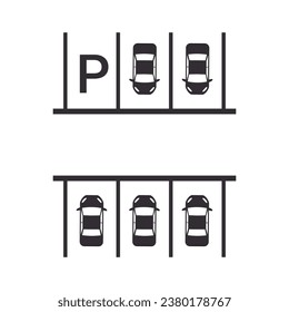 vector design of neatly arranged car parking signs.