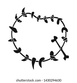 Vector design of necklace and bone icon. Set of necklace and decoration stock symbol for web.