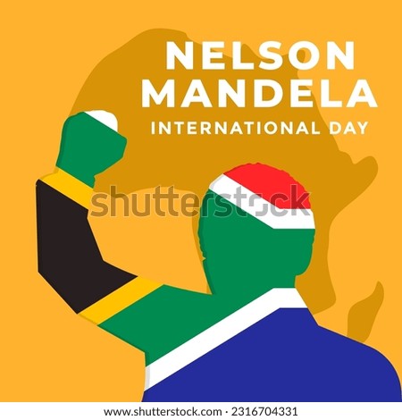 vector design nelson mandela international day in flat style Stockfoto © 
