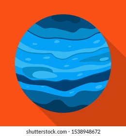 Vector design of neptune and orbit sign. Web element of neptune and star stock symbol for web.