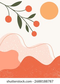 Design vetorial de formas boho neutras em tons de laranja