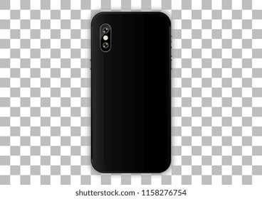 vector design of new back case smartphone realistic effect with dual camera