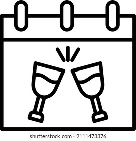 Vektordesign New Year Calendar Icon Style