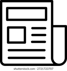 Vector Diseño Noticias Artículo Icon Estilo