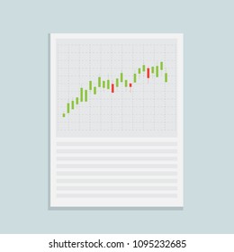 Vector design of Newspaper for business graph, growth concept