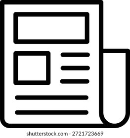 Estilo de icono de periódico de diseño de Vector