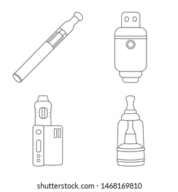 Vector design of nicotine and filter icon. Collection of nicotine and pipe stock vector illustration.