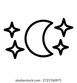 Estilo del icono del cielo nocturno del diseño del Vector