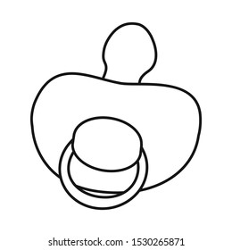 Vector design of nipple and pacifier symbol. Graphic of nipple and rubber stock vector illustration.