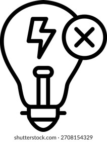 Vektordesign Kein Strom Symbolstil