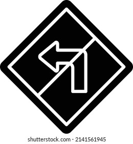 Vector Design No Left Turn Icon Style