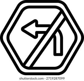 Diseño de Vector Sin estilo de icono de giro a la izquierda